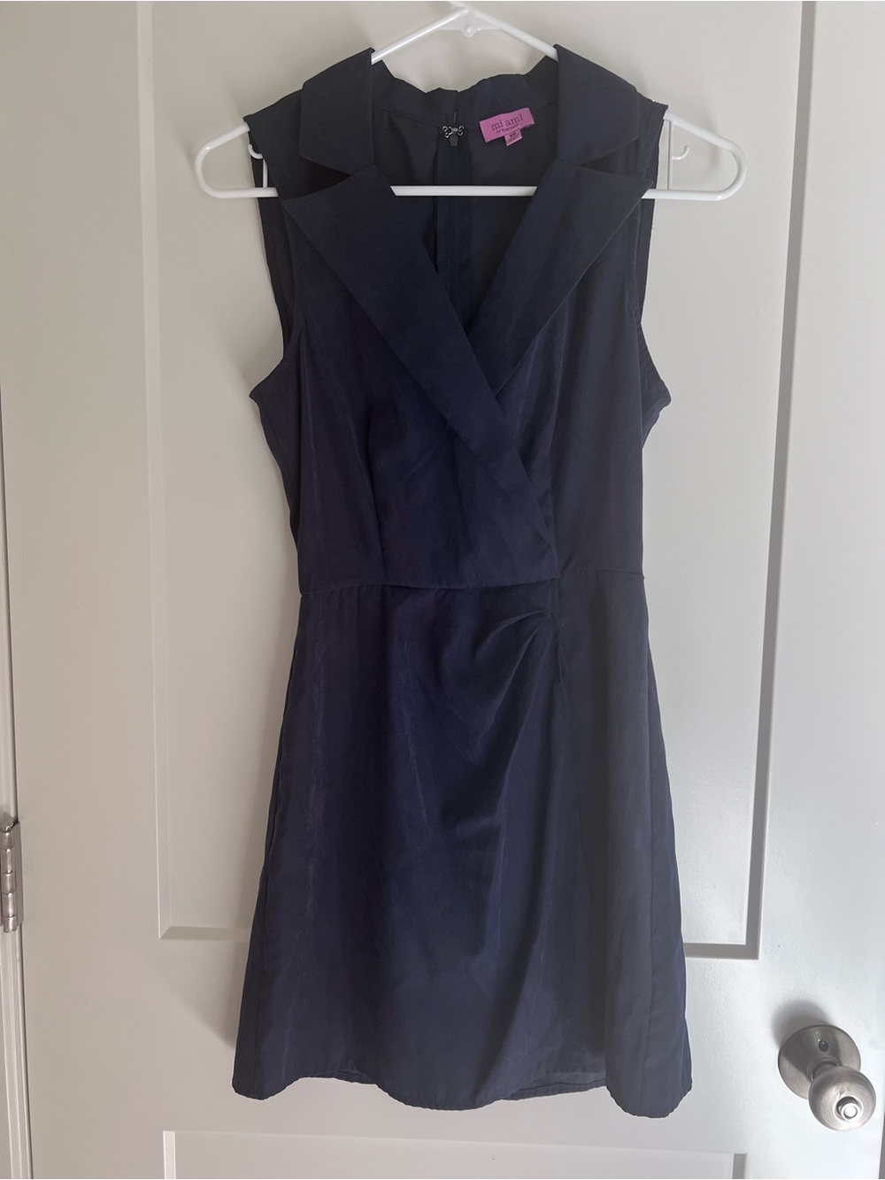 Mi Ami Navy Sleeveless V-Neck Fit-and-Flare Dress